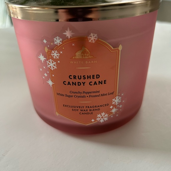 White Barn Crushed Candy Cane Pink Candle - Picture 2 of 6